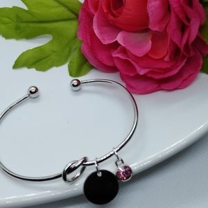 Personalized Silver Birthstone initial Bracelet